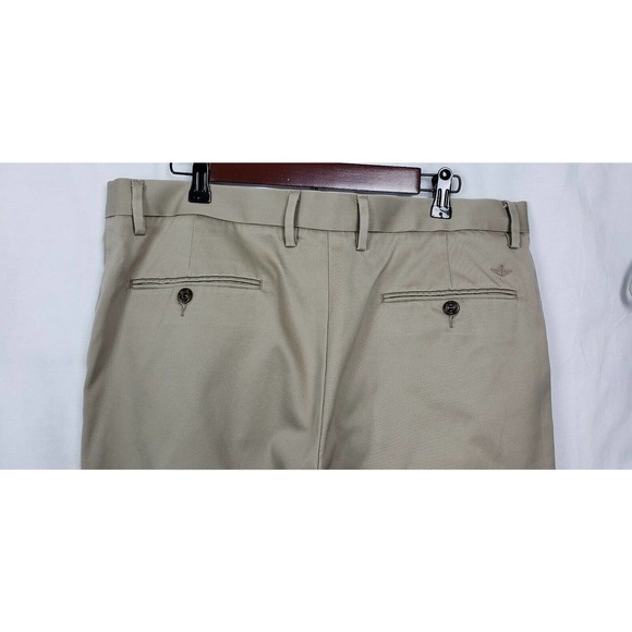 Dockers Signature Khaki Pants Mens Size 36x34 Flat Front 100% Cotton Tan - Picture 4 of 8